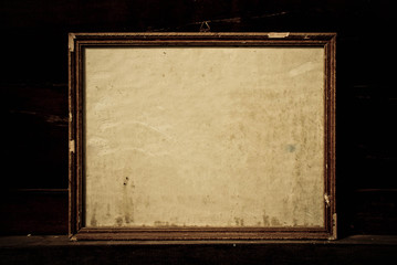 grunge paper with wood frame