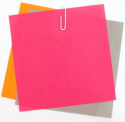 Colored papers  with staple