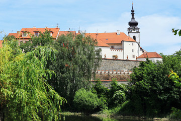 Obraz premium Deanery Church in Town Pisek, Czech Republic