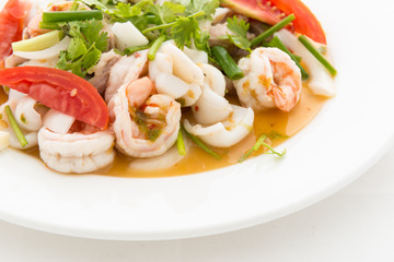 Thai spicy seafood salad
