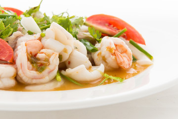 Thai spicy seafood salad