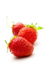 Ripe strawberry on white background