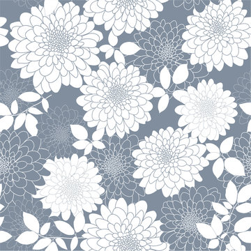 grey seamless abstract floral background