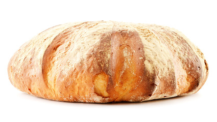Large loaf of bread isolated on white