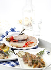 assortment of smoked fish