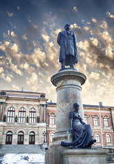 Uppsala university statues