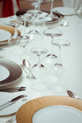 Table set for an event party or wedding reception