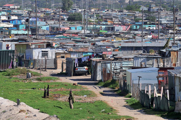 Fototapeta premium .le bidonville de Khayelitsha proche du Cap