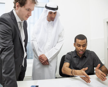 Businessmen talking on a meeting