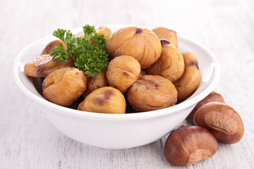 bowl of cooked chestnut