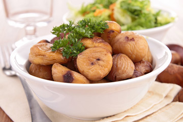 bowl of cooked chestnut