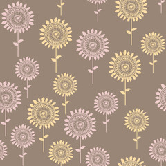 Obraz premium seamless sunflowers