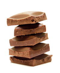 five slices of chocolate