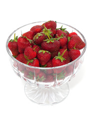 strawberries in a glass bowl