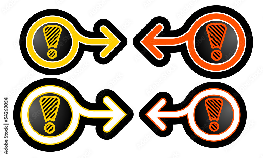 Poster set vector alert icon with arrow