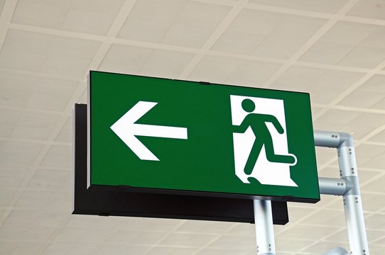 Green exit sign © Arena Photo UK