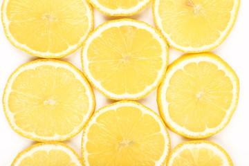 Lemon slices isolated on a white background