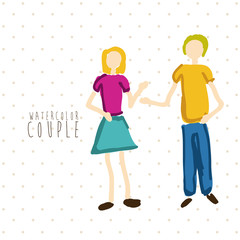 watercolor couple