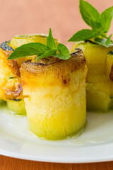 Zucchini rolls with fillings