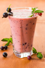 summer smoothies black currant in the cup