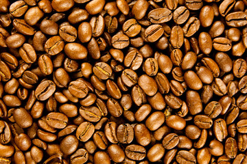 Brown coffee, background texture. roasted coffee beans. Brown co