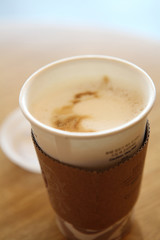 coffee on wood background