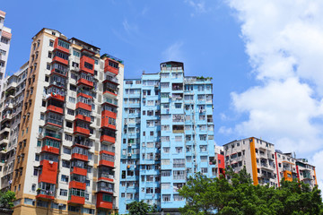 Fototapeta premium Old residential building in Hong Kong