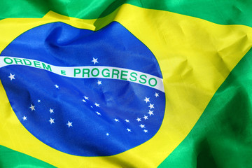 Waving Fabric Brazil Flag