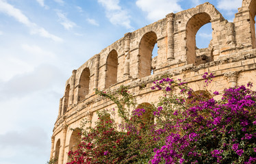Obraz premium ancient colosseum in El Jem, Tunisia