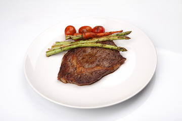 beef steak in white background