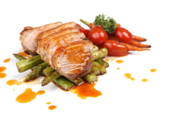 Roasted duck fillet with berry sauce