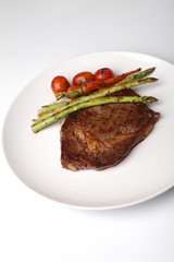 beef steak in white background