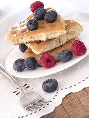 waffles with berry fruits