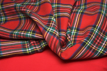 Checked fabric.