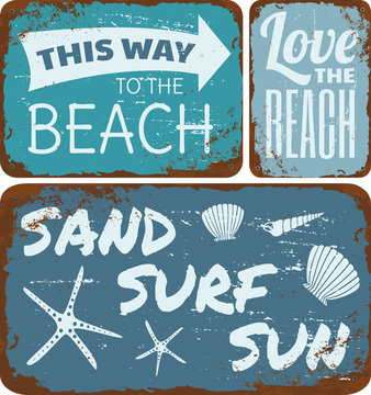 Beach Tin Signs Collection