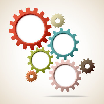 Abstract Background Gears Retro Colour