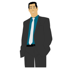 posture of a businessman alone
