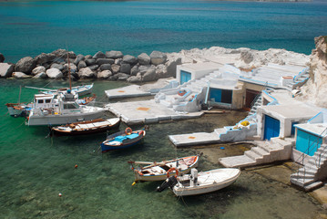 Traditional fishing village on Milos island, Greece