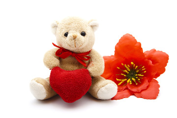 Teddy Bär mit rotem herz
