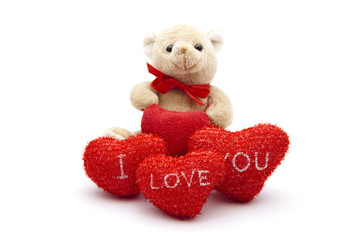 Teddy Bär mit roten herzen