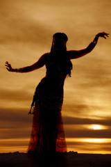 belly dancer purple silhouette facing