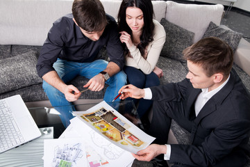 couple is considering future apartment design