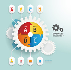 Modern Design gear  style infographic template / can be used for