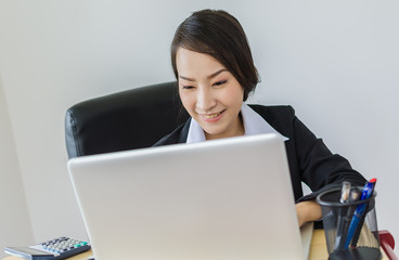 Business women use computer