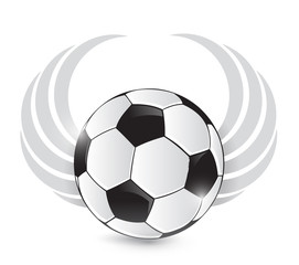 soccer ball with wings. illustration design