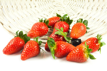 strawberries isolated on white background