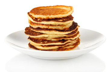 delicious sweet pancakes isolated on white