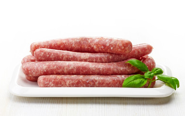 fresh raw sausages