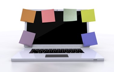 Notebook with reminder notes