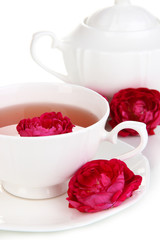 Rose tea close up